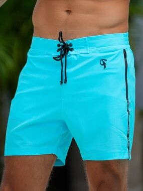 Tucann - Men's Premium Swim Shorts Fluro Aqua - 5"